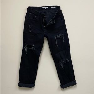 Wrangler ripped pants BLACK